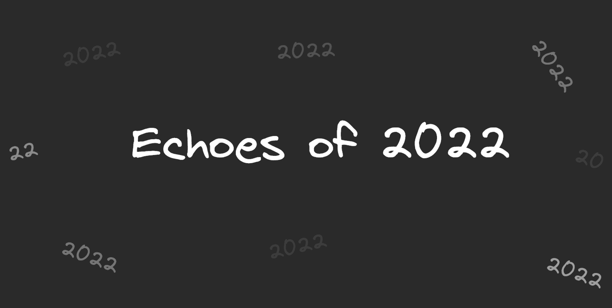 An image with the text "Echoes of 2022" at the center, with other faded "2022" words all over the place.