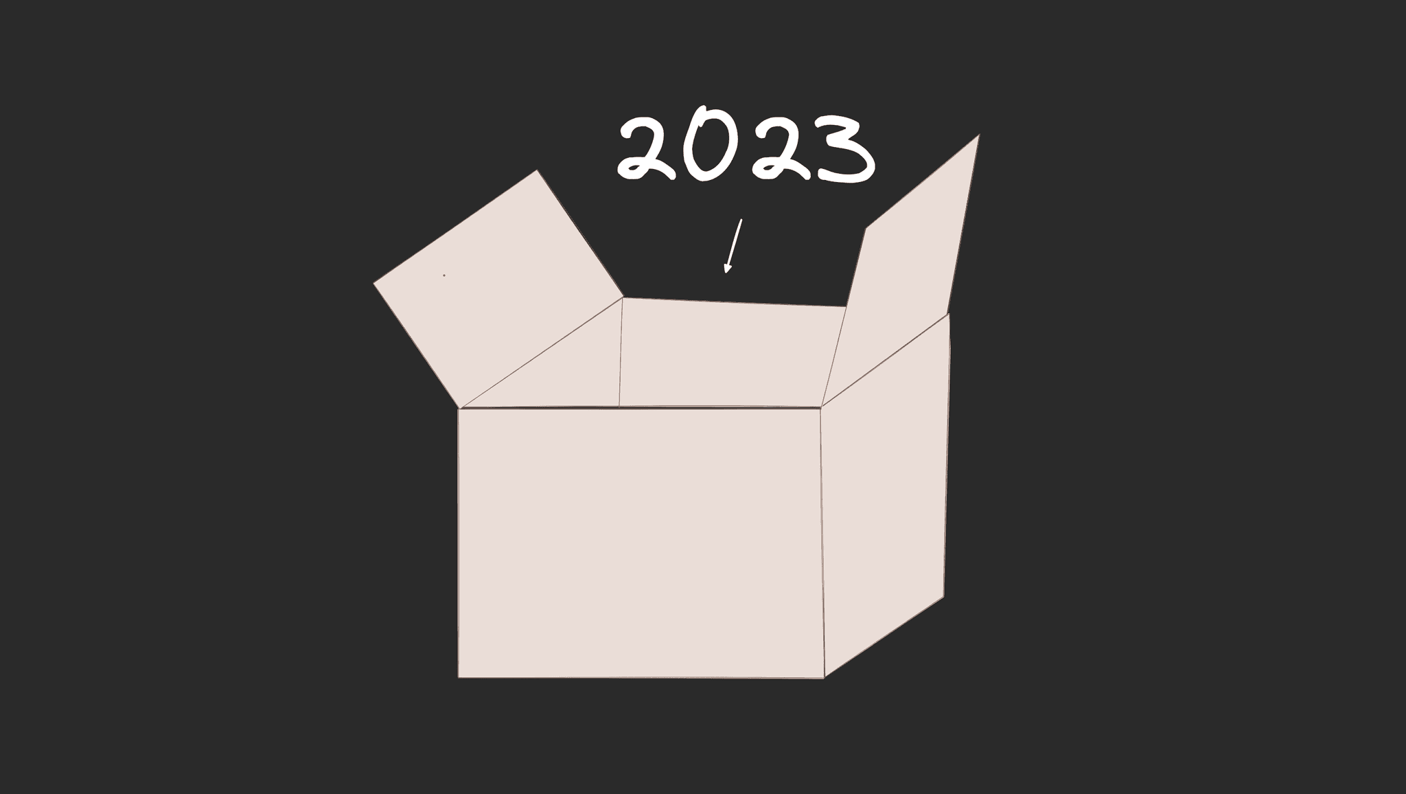 An image depicting the word "2k23" is getting wrapped inside a box. The best box I have ever drawn.